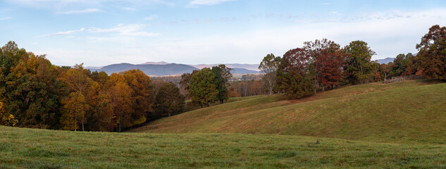 Beautiful Autumn Countryside in the Foothills of the Appalachian Mountains