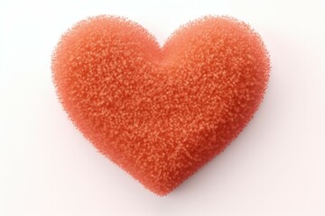 Peach fuzz color heart shaped pillow on white background
