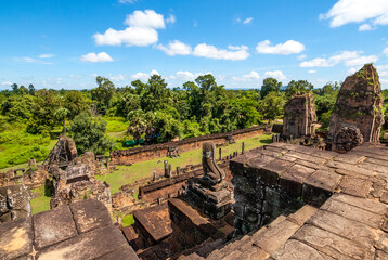 Exterior of the Banteay Kdei temple and surrounding jungle, Angkor, Cambodia, Asia