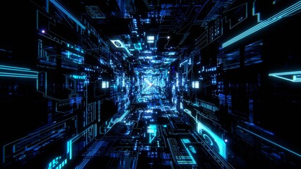 VJ トンネル ワープ サイバー 基地 電子 青 [別Verあり]