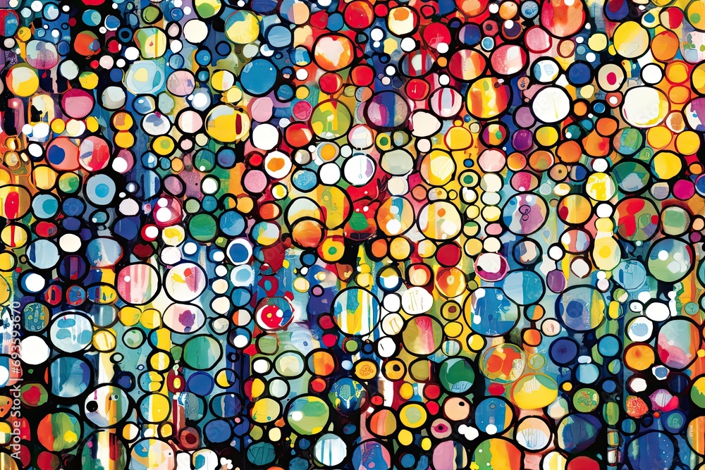 Poster kaleidoscope of circular abstract bubbles
