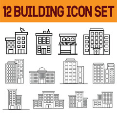 Buildings line icon set. Bank, school, university, Modern thin line icons set of buildings. Premium quality symbols. Simple pictograms for web sites and mobile app. 
