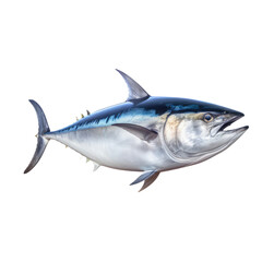 Bluefin tuna isolated on white or transparent background.