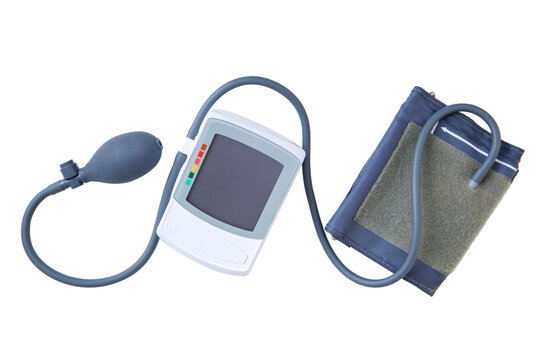Blood pressure monitor isolated on white background. Clipping path included.