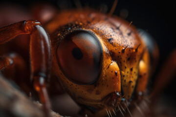 Captivating Close-Ups of Nature's Tiniest Miracles – Ants' Exquisite Eyes! extreme close-up of an ant's eye Generative AI