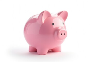 Illustration of a pink piggy bank in the shape of a safe, concept of finance, investment. Generative AI
