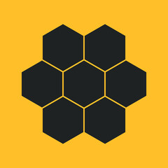 Honeycomb icon. Symbol of bees, honey and wax. Designation of sweet.