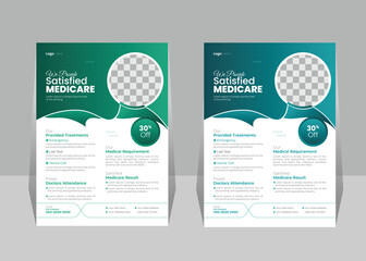 Healthcare and medical flyer or poster vector design layout A4 size template for print