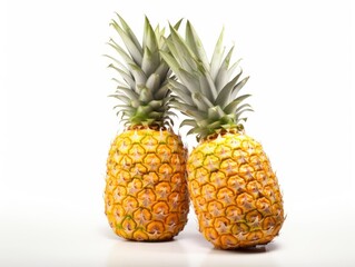 Pineapple isolated on a white background. Tropical fruit.