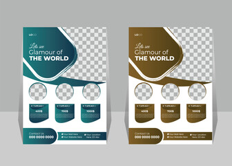 Travel tourism poster or adventure tour flyer design layout a4 print ready vector template