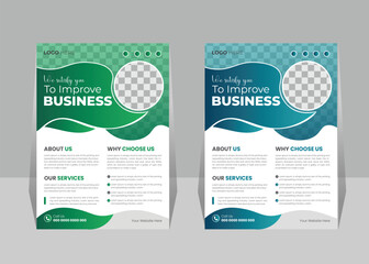 Marketing agency trendy creative corporate multicolor minimal business advertising flyer design template vector