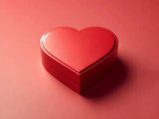 Scatola di cioccolatini rossa per San Valentino a forma di cuore in stile render 3D 