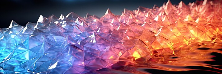 Abstract geometric glass triangles like diamonds