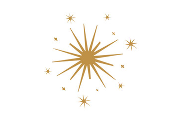 Fototapeta premium Christmas abstract stars glitter in gold. Starry sky symbol for Jesus birth. For backgrounds, calendars, invitations, greeting cards