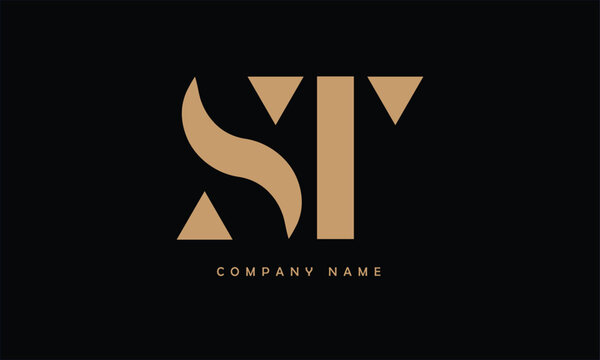ST, TS, S, T Abstract Letters Logo Monogram