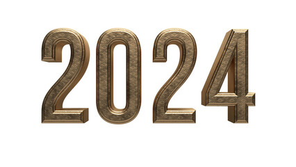 Jahr 2024 Text Schrift 3D Buchstaben Typografie Neujahr transparenter Hintergrund - 693600237