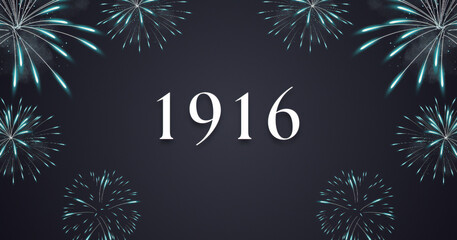 Vintage 1916 birthday, Made in 1916 Limited Edition, born in 1916 birthday design. 3d rendering flip board year 1916.