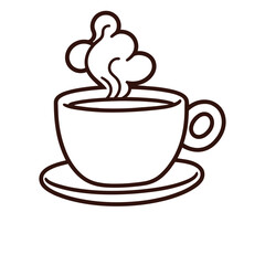 hot coffee vector logo, black line, minimalist coffee icon 