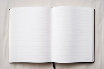 Open notebook blank sheets