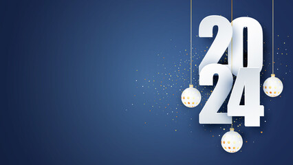 Happy New Year 2024 Abstract Texture isolated on gradient Background  - obrazy, fototapety, plakaty