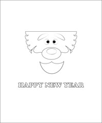 Happy new year coloring page|coloring book page|line art for kids and adults.
