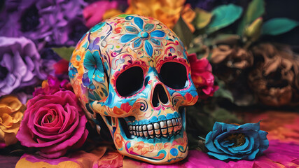 Day of the Dead Skull: A Celebration of Mexican Culture Dia de los Muertos