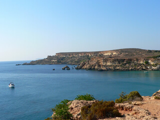 Malta, przyroda, widoki, woda, morze, skały, pejzaż - obrazy, fototapety, plakaty