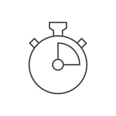 Stopwatch line icon or time concept