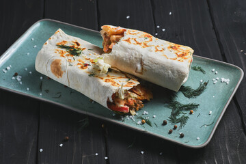 fresh doner kebab with chicken and beef