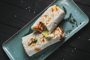 fresh doner kebab with chicken and beef