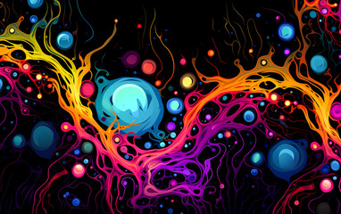 non figurative art wallpaper, neon vivid colours