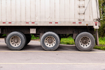 heavy truck tires closeup view 
