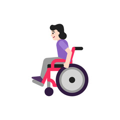 Woman in Manual Wheelchair: Light Skin Tone