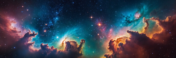 Fototapeta na wymiar Nebula and galaxies in space