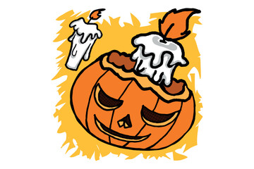 Halloween Pumpkin Head Sublimation Design Vector