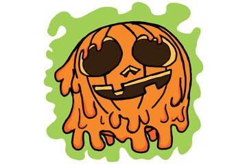 Halloween Pumpkin Head Sublimation Design Vector