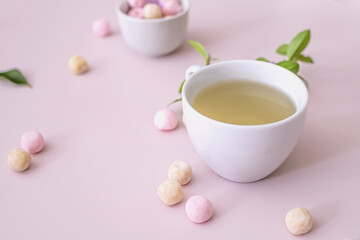 spring green tea in a cup