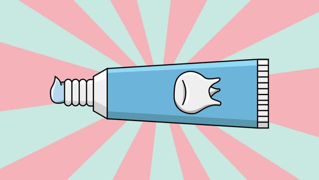 Animated toothpaste icon with a rotating background