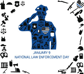 national law enforcement appreciation day is celebrated every year on 9 January.