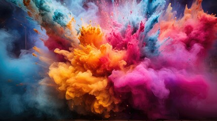 Holi festival. Background of Colorful powder explosion . Colorful dust explode. Paint Holi. Traditional festival of colors in India
