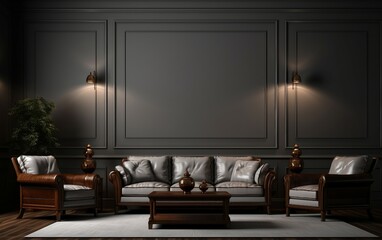 Sofa Scene on the Theater Room Wall