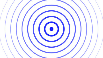 Blue color radio wave isolated on white background. Sound wave abstract background. Radio station signal. Radial fade wave for sound, swirl, radio and sonar