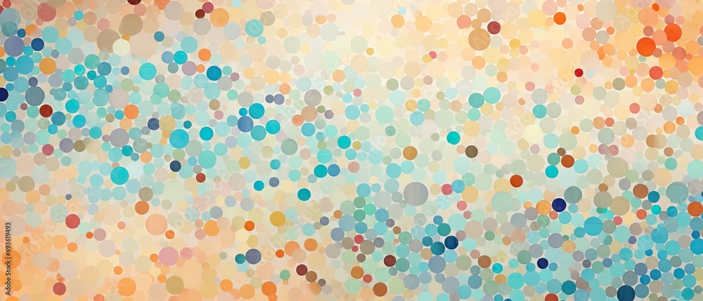 Aufkleber colorful circles pattern on pale background generative ai