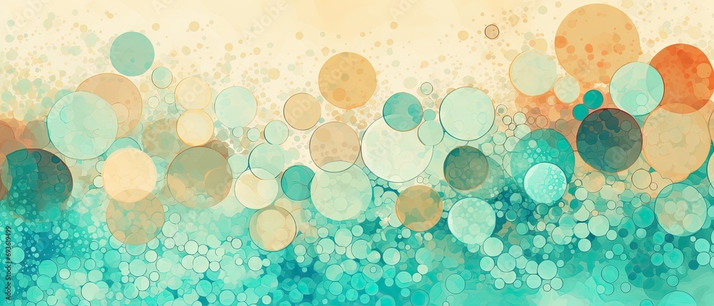Poster colorful circles with a background generative ai