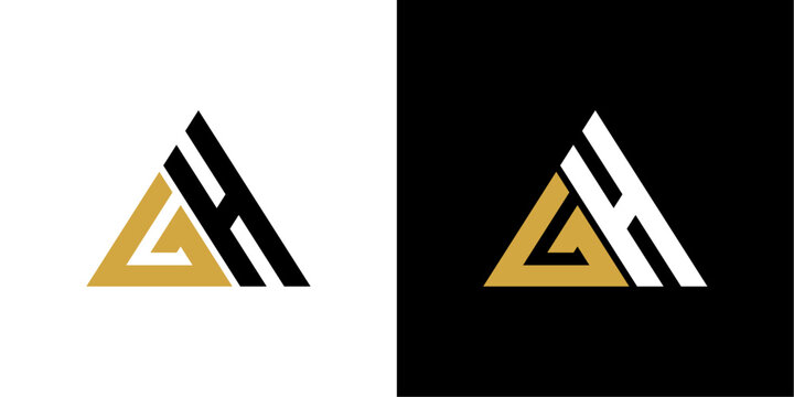 VECTOR LOGO GH ABSTRACT COMBINATION OF TRIANGLES