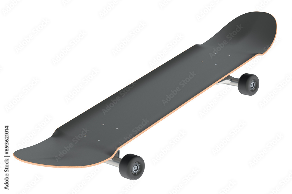 Poster skateboard, closeup. 3d rendering isolated on transparent background