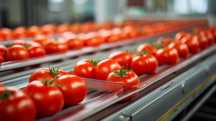 tomatoes in industry line
