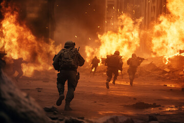 Military Progression: Marines Amid City Firestorm