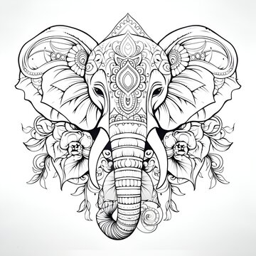 Elephant Mandala Coloring Page