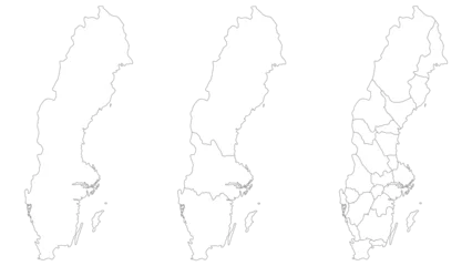 Foto op Aluminium Sweden map. Map of Sweden in set © Supatra